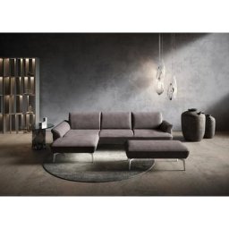 himolla Ecksofa himolla 9900, Recamiere rechts o. links, Füße Aluminium, mit Hocker