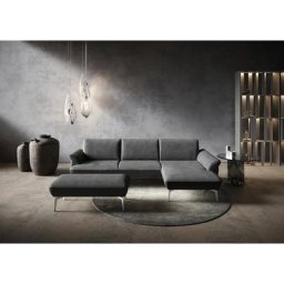 himolla Ecksofa himolla 9900, Recamiere rechts o. links, Füße Aluminium, mit Hocker