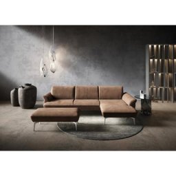 himolla Ecksofa himolla 9900, Recamiere rechts o. links, Füße Aluminium, mit Hocker