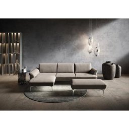 himolla Ecksofa himolla 9900, Recamiere rechts o. links, Füße Aluminium, mit Hocker