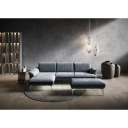 himolla Ecksofa himolla 9900, Recamiere rechts o. links, Füße Aluminium, mit Hocker