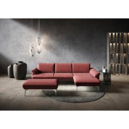 himolla Ecksofa himolla 9900, Recamiere rechts o. links, Füße Aluminium, mit Hocker