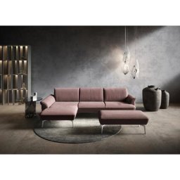himolla Ecksofa himolla 9900, Recamiere rechts o. links, Füße Aluminium, mit Hocker
