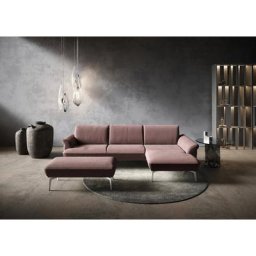 himolla Ecksofa himolla 9900, Recamiere rechts o. links, Füße Aluminium, mit Hocker
