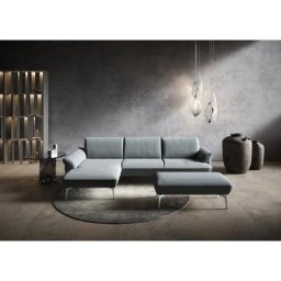 himolla Ecksofa himolla 9900, Recamiere rechts o. links, Füße Aluminium, mit Hocker
