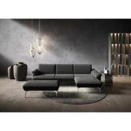 himolla Ecksofa himolla 9900, Recamiere rechts o. links, Füße Aluminium, mit Hocker