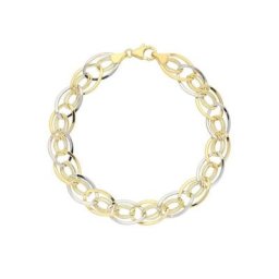 Firetti Goldarmband oval, glanz, rhodiniert, bicolor