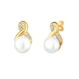 Elli Elli Ohrringe Infinity Perle Kristalle 925 Silber Damen