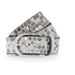 b.belt Nietengürtel Leder Gürtel Weiss Damen