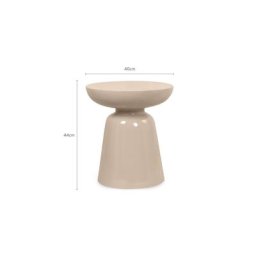 Beistelltisch CERSEÏ - Beistelltisch, Beige mit Glossy Finish, H43