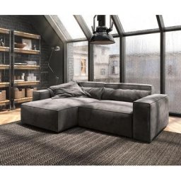 DELIFE Ecksofa Sirpio L 260x160 cm Mikrofaser Khakibraun Recamiere variabel, Big Sofas