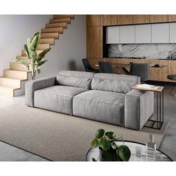 DELIFE Big-Sofa Sirpio L 260x110 cm Cord Silbergrau, Big Sofas