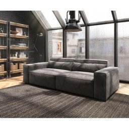 DELIFE Big-Sofa Sirpio L 260x110 cm Mikrofaser Khakibraun, Big Sofas