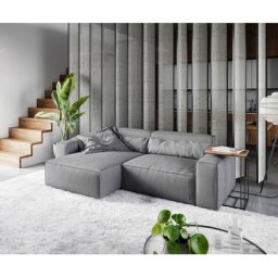 DELIFE Ecksofa Sirpio L 260x160 cm Mikrofaser Grau Recamiere variabel, Big Sofas