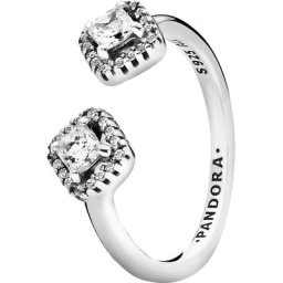 Damen Ring ""Funkelndes Quadrat 198506C01"", 925er Silber