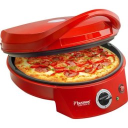 bestron Pizzaofen APZ400 Viva Italia, Ober-/Unterhitze, Bis max. 180°C, 1800 Watt, Rot