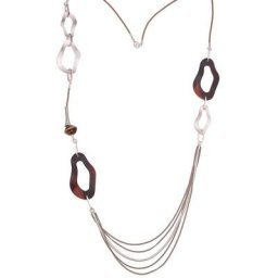 leslii Kette ohne Anhänger Modern Horn, mit Kunststoff-Elementen