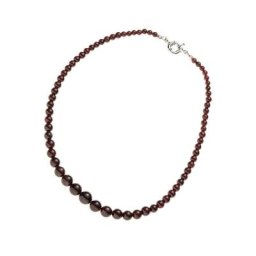 JOBO Kette ohne Anhänger Edelsteinkette mit Granat, 45 cm