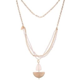 leslii Kette mit Anhänger Carmen Layering, mit weißen Glas-Elementen