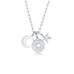 Elli Kette mit Anhänger Sonne Mond Stern Symbol 925 Silber