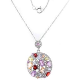 Vivance Kette mit Anhänger Multicolor Edelsteine