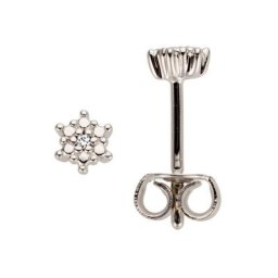 JOBO Paar Ohrstecker, 585 Weißgold mit 2 Diamanten