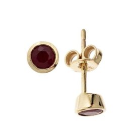 JOBO Paar Ohrstecker Ohrringe mit Rubin, 333 Gold