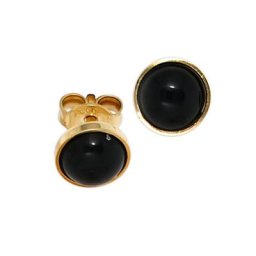 JOBO Paar Ohrstecker Ohrringe mit Onyx, 333 Gold