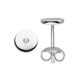 JOBO Paar Ohrstecker, 925 Silber mit 2 Zirkonia