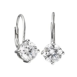 JOBO Paar Ohrhänger Ohrringe mit Zirkonia, quadratisch 925 Silber