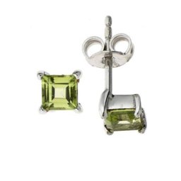 JOBO Paar Ohrstecker Ohrringe mit Peridot, 925 Silber