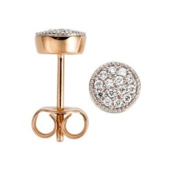 JOBO Paar Ohrstecker Ohrringe mit 28 Diamanten, 585 Roségold