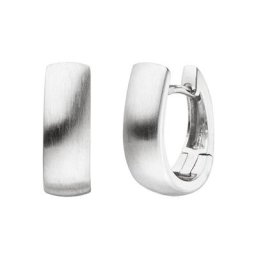JOBO Paar Creolen, oval 925 Silber matt