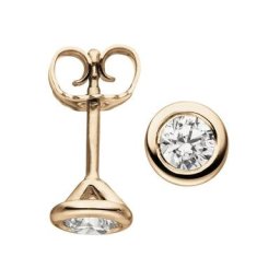 JOBO Paar Ohrstecker Ohrringe Solitär Diamanten Brillanten 0,50 ct., 585 Roségold