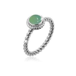 Nenalina Fingerring Grüner Achat Geburtsstein Mai Trend 925 Silber