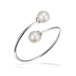 goldmaid Perlenring, 585/- Weißgold 2 Zuchtperlen 5mm weiß, massiv