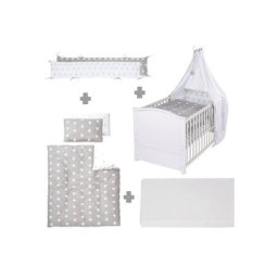 roba® Komplettbett Little Stars, 70x140 cm, 6-tlg., Matratze, Kinderbettgarnitur und Himmel, zum Juniorbett umbaubar