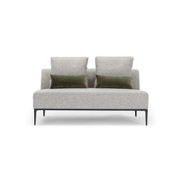 2-Sitzer-Sofa REVOLT - 2-Sitzer Modulsofa, Dorian Grau & schwarzes Metall, B140