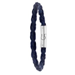 Lucardi Armband Leder silbern Herrenschmuck Herren