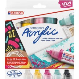 edding Acryl 3D Double Liner-Set, basic, 5 Stifte