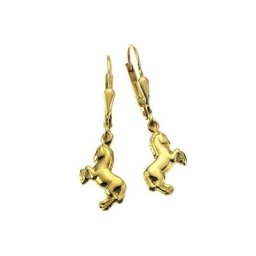 Zeeme Paar Ohrhänger 333 Gold Motiv Pferde