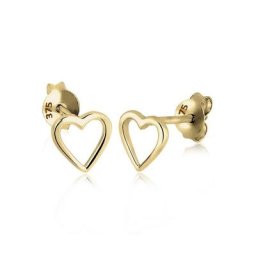Elli Premium Paar Ohrstecker Kinder Herz Basic Filigran 375 Gelbgold