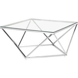 andas Couchtisch Jävre (1-St), mit Tischplatte aus Glas, geometrisches Gestell aus Metall, Höhe 45 cm