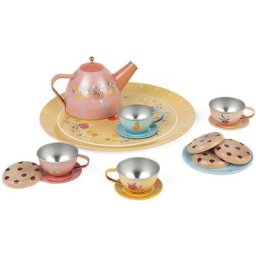 Janod Spielgeschirr Teeservice, (15-tlg), aus Metall und Holz