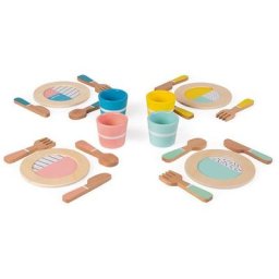 Janod Spielgeschirr Essgeschirr Holz (20 Teile)