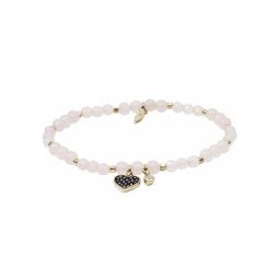 Fossil Armband Herz, VINTAGE MOTIFS, JA6922710, mit Rosenquarz und Glassteinen