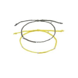 Elli Fußkette Nylon Bändchen Beads Set (2 tlg) 925 Silber