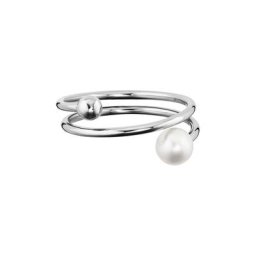 CAÏ Fingerring 925/- Sterling Silber rhodiniert Perle