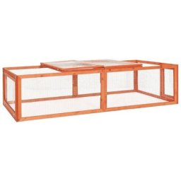 Kaninchenstall 183x90x46,5 cm Massivholz Tanne vidaXL - Braun