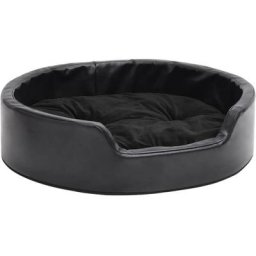 Hundebett Schwarz 69x59x19 cm Plüsch und Kunstleder Vidaxl Schwarz